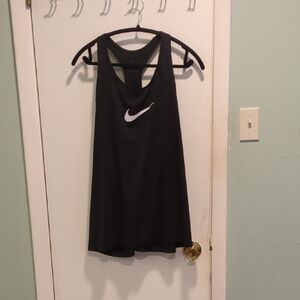 3X Nike Women's Black Tank Top with White Swoosh.